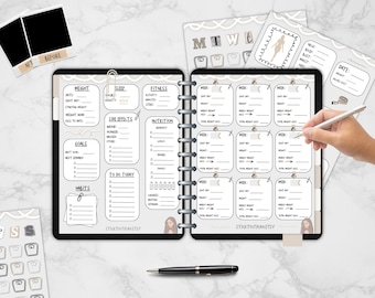 GLP-1 Tracker Bundle of 4 Pages: Daily, Weekly, Monthly, Measurements…  (PDF Download)   Printable + Digital Use