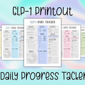 GLP-1 Printable Daily Tracker for Weight Loss and Productivity Tracking | Digital or Printable PDFs | Log Meals, Fitness, Sleep, Mood, Etc..