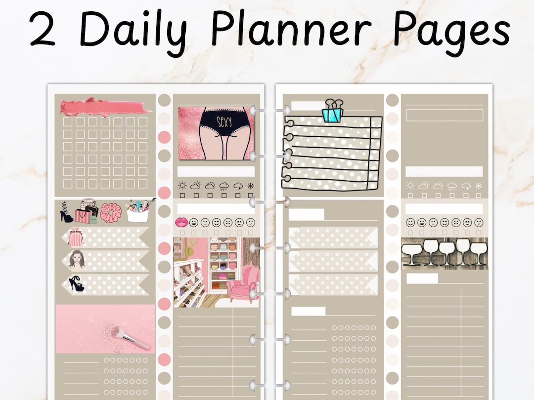 Girly Daily Planner Pages: Habit Tracker, To-do List (digital Download ...