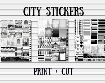 City Girl Planner Sticker Bundle: Transparent PNG, Cricut Ready (Digital Download)