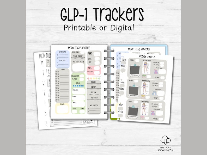 GLP-1 Weight Loss Tracker Bundle: Daily & Weekly Forms (digital PDF) - Etsy