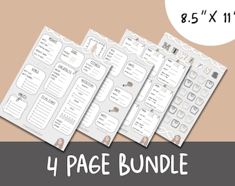 GLP-1 Tracker Bundle of 4 Pages: Daily, Weekly, Monthly, Measurements…  (PDF Download)   Printable + Digital Use