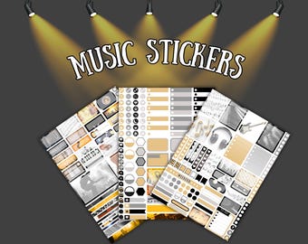 Music Planner Stickers: Hobonichi Cousin Transparent Cricut-Ready Set (Digital Download)