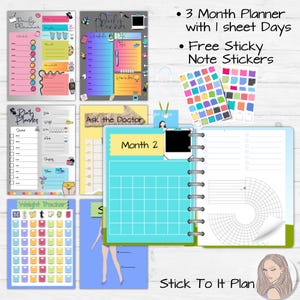 Girly GLP-1 Digital Planner: Weight Loss, Meals, Fitness (Digital Download)