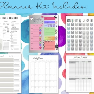 GLP-1 Planner Kit for Weight Loss Tracking  |  Daily and Monthly Pages  |  Digital or Printable PDFs  |  Motivational Weight Loss Tracker