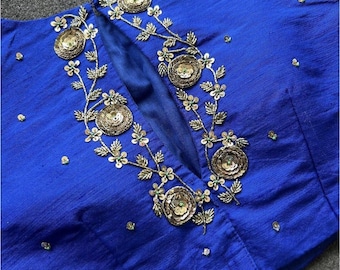 Hand Embroidered Silk Blouse | Readymade Saree Blouse