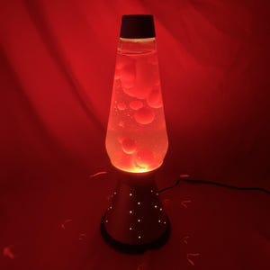 Lava Lite Century Lamp 17" 52 oz Pink Wax & Liquid / Starlight Silver Base Flaws