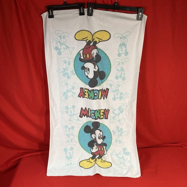 Vintage 1990's Cannon Walt Disney Micky Maus Falten Handtuch / Made in USA Bild 1