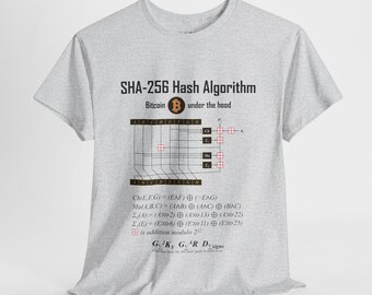 SHA-256 Hash Shirt | Funny Bitcoin Crypto Nerd Tee | Algorithm Graphic | Gift for Coders