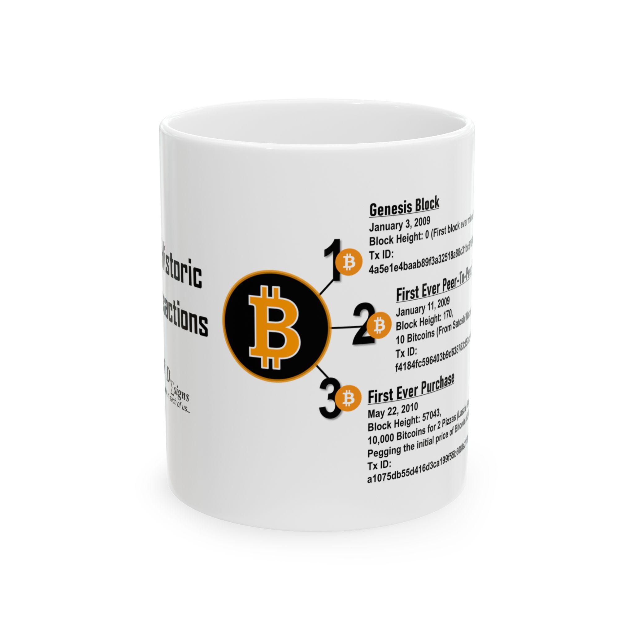As 3 transações mais históricas de Bitcoin Caneca de cerâmica branca por  Geeky Gear Designs - Etsy Portugal
