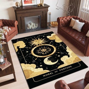 Tarotkleed, tapijt tarotsymbolen, tapijt zonne-maan, tapijt tarotkaarten, tapijt tarottekeningen, tapijt tarotsymbolen, tapijt astrologiemotieven, tapijt arcanakaarten,