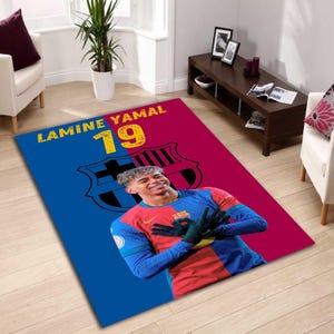 Barcelona Rug, Lamine Yamal Rug, Lamine Yamal Barcelona Rug, Barcelona Football Club Rug, Barça Rug, Spain Barcelona Rug, Football Rug,