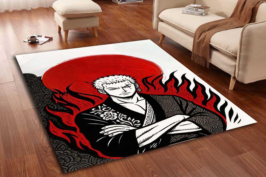 Roronoa Zoro Rug, Roronoa Zoro Anime Rug, Zoro Anime Rug, Custom Anime ...