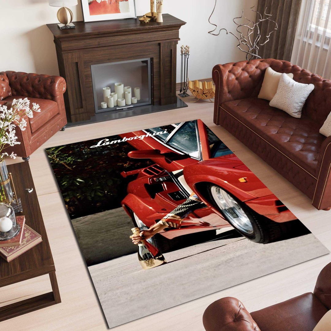 Lamborghini Rug, Lamborghini Car Rug, Aesthetic Car Rug, Luxury Car Rug ...