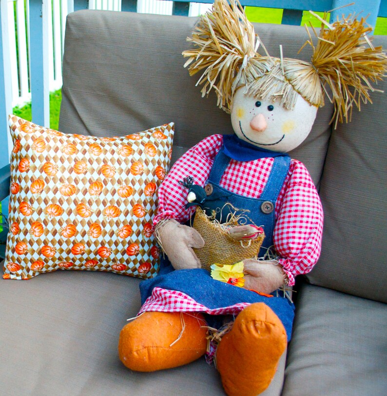 Decorative Fall Pumpkin Halloween Pillow, Toss Pillow, Pillow cover, Accent Pillow, Throw Pillow, Pillowcase Fits 12x16 inch form image 3