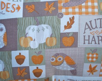 Autumn Harvest Pillow Cover, Fall, Decorative Toss Pillow, Accent Pillow, Owl, Pumpkin, Apple, Leaves, Acorn, Bird, Fits 12x16 inch form