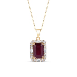 Pendentif Cœur En Or 18k Avec Rubis Naturel - Collier Fait Main - Bijou Homme/femme (Neuf)