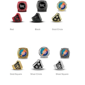 Custom Insert Ring, Size 10, Bling, Black, Red, Custom Ring, In QTY 12