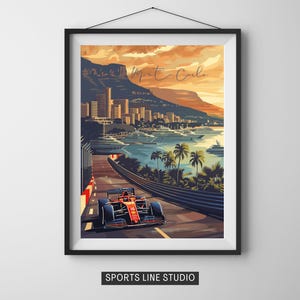 モナコF1ポスター | フェラーリ ウォールアート | ヴィンテージ フェラーリ F1 デコレーション | モータースポーツギフト | モンテカルロ | F1ギフト | フェラーリポスター