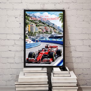 モナコ F1 ポスター – フォーミュラ 1 レーシング ウォールアート、モナコ サーキット プリント – フォーミュラ 1 ギフト – モナコ F1 アート – モンテカルロ グランプリ – F1 ギフト