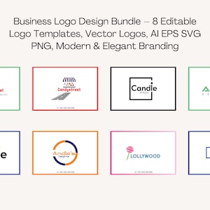 Peut inclure: Un ensemble de logos professionnels avec huit modèles modifiables. Les logos incluent des designs vectoriels, formats AI, EPS, SVG et PNG. Les logos sont modernes et élégants, adaptés au branding.