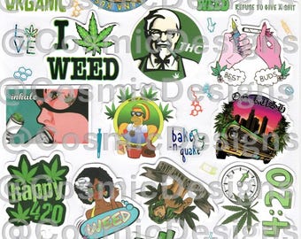 420 Cannabis Temp Tattoos Stoner Weed Theme Party