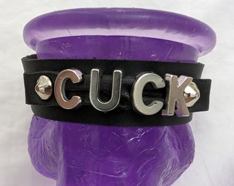 CUCK Cock Ring Black Faux Leather