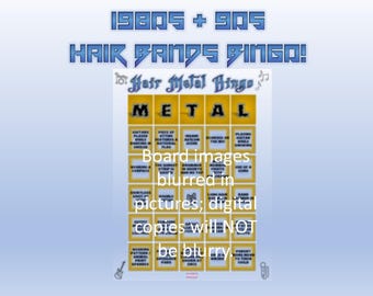 Bingospel Hair Metal: muziekvideofeest jaren 80-90 (digitale download, 10 kaarten)
