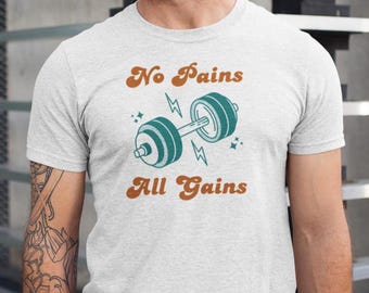 Camiseta de gimnasio, camiseta motivacional de fitness "Sin dolor, todo lo que ganas", camiseta para profesionales de la rehabilitación, camiseta de fisioterapia, camiseta de la Asociación de Padres y Maestros (PTA), camiseta de terapeuta ocupacional