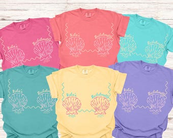 Mermaid Bachelorette Shirt, Beach Bach Party Tee, Last Splash Coastal Bachelorette, Seashell Bra Bride Shirt, Mermaid Bridal Party Tshirt