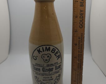 C Kimber Rotherham stoneware ginger beer. C.A.