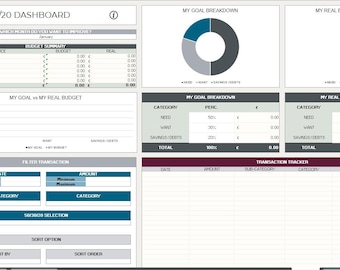 Planificador de presupuesto financiero mensual / Descarga digital / Hoja de cálculo de Excel