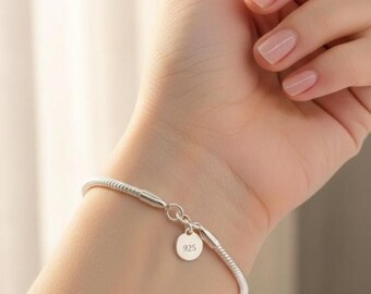 FifiRose 10mm Wide 925 Sterling Silver Heavy Snake Chain Bracelet For Men - 7 To 9 Inches