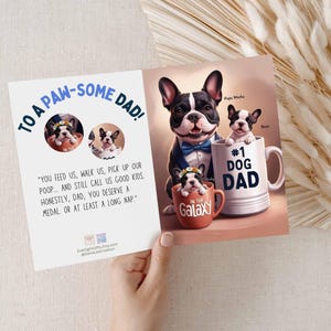 Carte Papa chien n°1 dans la galaxie™ | Funny Frenchie fête des pères imprimable | Carte papa chien à téléchargement instantané | Cadeau mignon pour papa et enfant