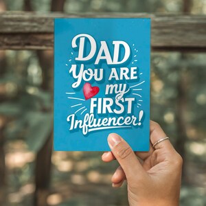 papa, mon premier influenceur – Carte pliante imprimable | Téléchargement instantané | Cadeau drôle et sincère pour papa | Cadeau d'anniversaire ou de fête des pères pour les papas