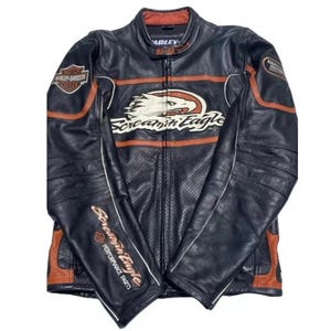 Harley Davidson Replica Leather Jacket - Etsy