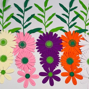 Daisy bloemenversieringen voor wenskaarten/scrapbooking