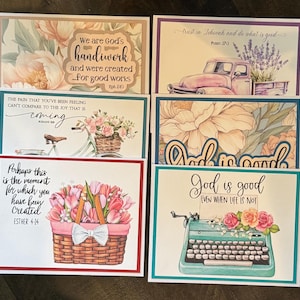 Set di sei biglietti di auguri di incoraggiamento cristiano/ministero/Scritture/Testimoni di Geova