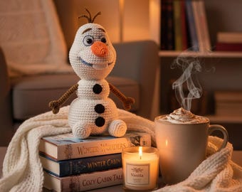 Patrón de ganchillo de muñeco de nieve adorable en PDF | Muñeco de nieve amigurumi de descarga instantánea | Ganchillo navideño para principiantes | Regalo navideño