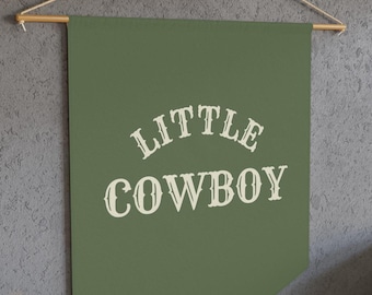 Drapeau mural de chambre de petit garçon, décoration western pour chambre de bébé, fanion de chambre de bébé ferme rustique, cadeau de baby shower cowboy, décoration de salle de jeux garçon