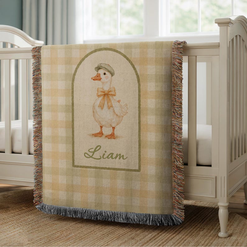 Personalized Goose Baby Blanket | Custom Name Heirloom Keepsake ...