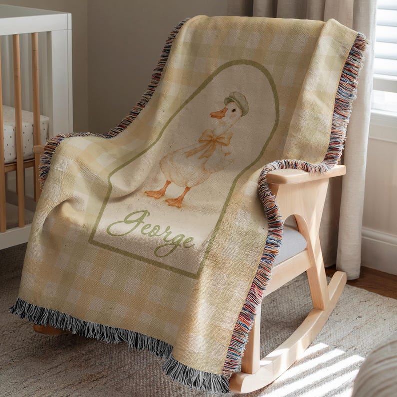 Personalized Goose Baby Blanket | Custom Name Heirloom Keepsake ...