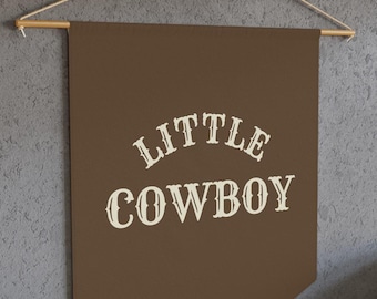 Fanion mural petit cow-boy, décoration western pour chambre de bébé, drapeau de chambre de bébé ferme rustique, cadeau de baby shower cow-boy, décoration de salle de jeux bébé garçon