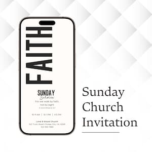 faire-part d'église | Invitation numérique à l'église | Modèle d'invitation d'église pour église | Invitation de service religieux | Invitation à un événement religieux