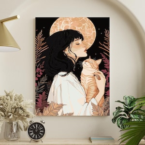 Cat Paint by Numbers Kit for Adults | DIY Framed Canvas Painting | Relaxing Cat Art Gift | Premium Paint by Number Set