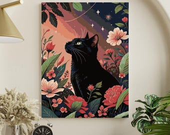 Paint by Numbers Kit – Black Cat in Bathtub | Funny Animal Art | Framed Canvas DIY Gift for Cat Lovers