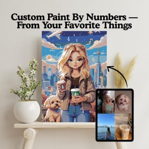 Custom Cartoon Paint By Numbers Kit | Personalized Illustration From Your Favorite Things