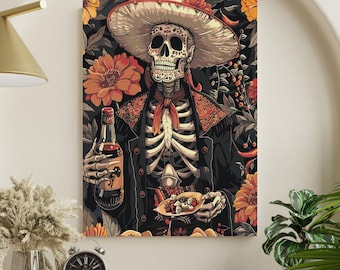 Day of the Dead Sugar Skull Paint by Numbers Kit | DIY Canvas Art