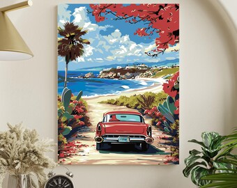 Kit de peinture à numéros – Paysage de printemps, fleurs | Toile encadrée | Cadeau artistique DIY pour adultes