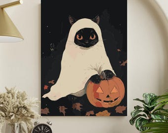 Ghost Cat Paint by Numbers Kit: Halloween Costume DIY Painting
